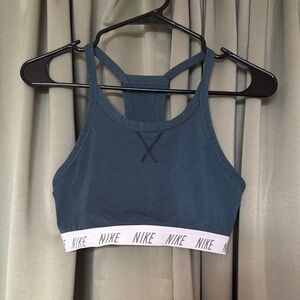 Nike Women's Teal/Blue Sports Bra with White Band and Pants